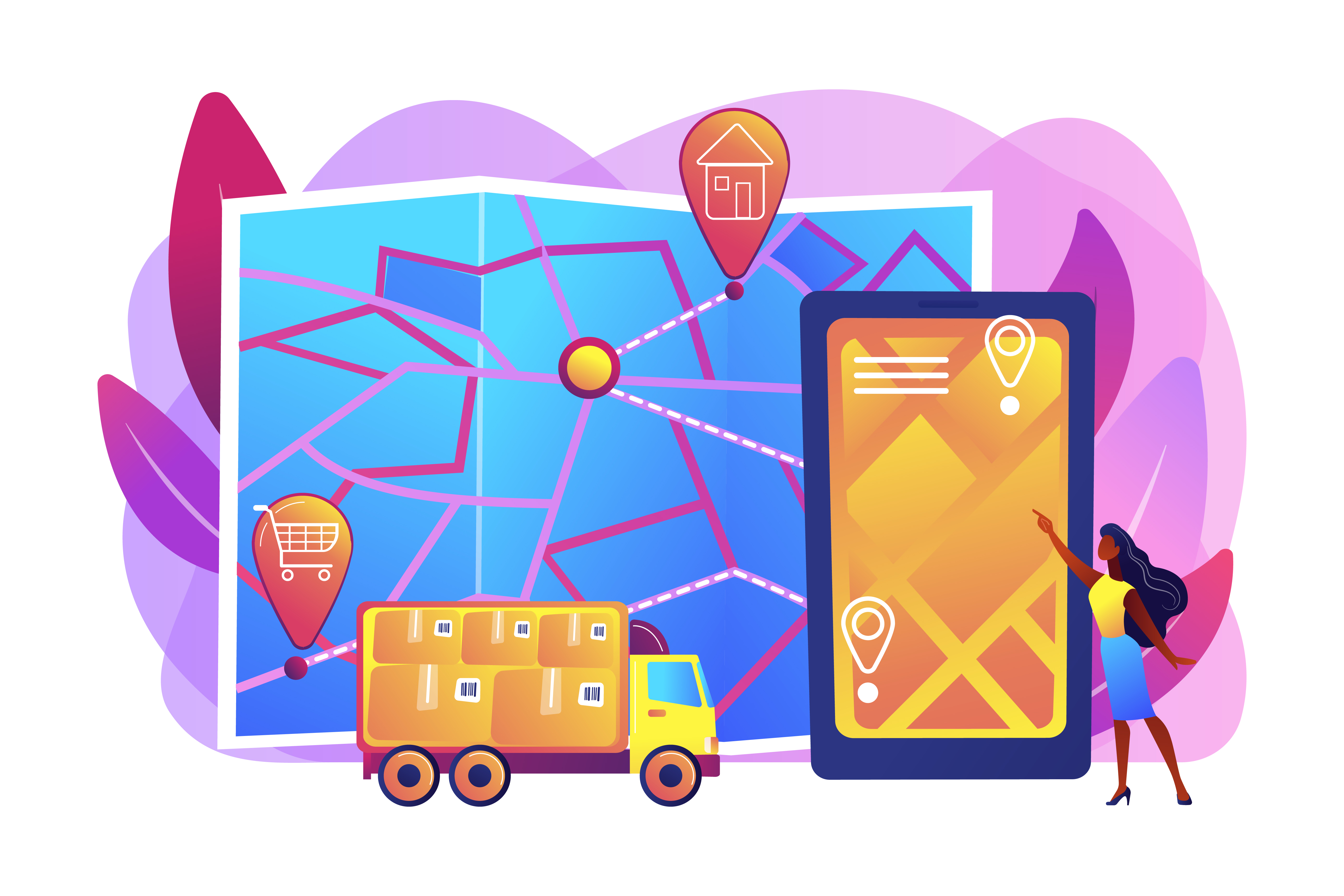 Delivery point concept vector illustration
